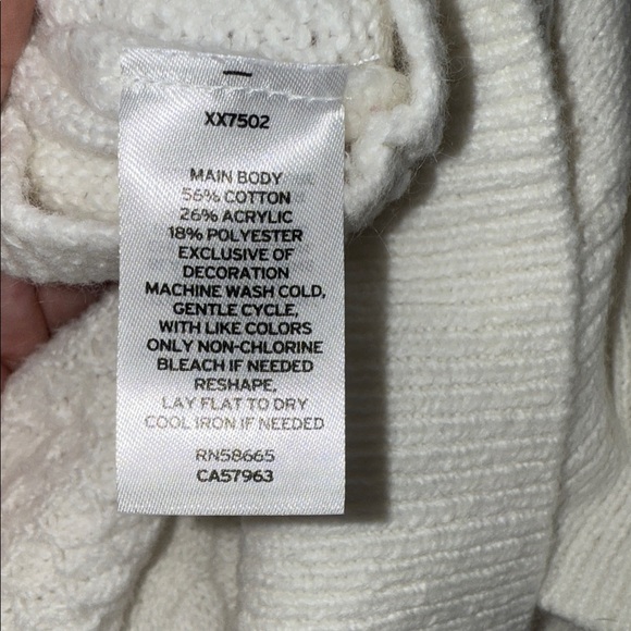 BP Nordstrom White Cable Knit Oversized boxy Sweater XOXO size 2x - Picture 6 of 6